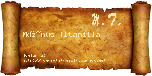 Mónus Titanilla névjegykártya